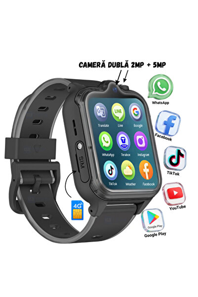 gitech Smartwatch Copii GITECH® Neo Max, SIM 4G, GPS, Apel Video, Control Par...