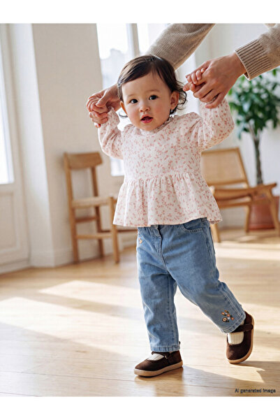 LC Waikiki Esvab • Modern & Distinctive Floral Embroidered Baby Girl Jean Pants