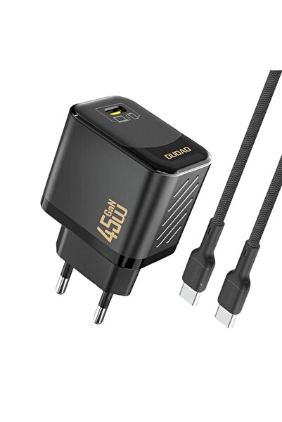DUDAO Încărcător de perete GaN A28C 45W + Cablu USB-C - Negru