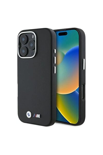 BMW Carcasă metalică integrală M Smooth MagSafe pentru iPhone 16 Pro - Negru