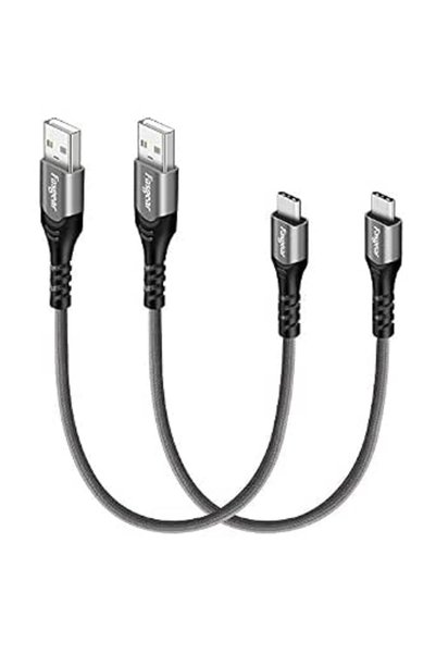 Fasgear كابل USB C بطول 1 قدم، 3 قطع كابل USB Type-C 2.0 قصير بطول 0.3 متر عا...