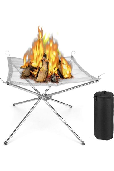 TERRIFI Portable Fire Pit for Camping Fire Bowl Fire Baskets Foldable Lightwe...
