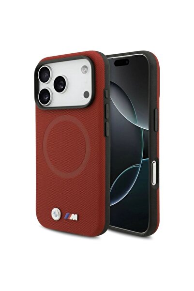 BMW M FW Carcasă MagSafe cu logo metalic pentru iPhone 17 Pro - Roșu