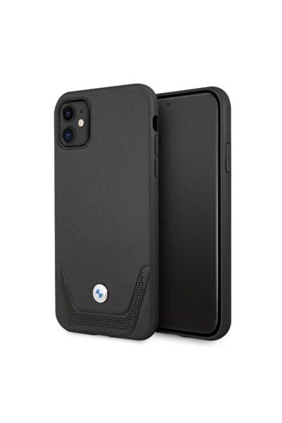 BMW Husă din piele perforată pentru iPhone 11 / Xr - Negru