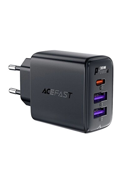 Acefast Încărcător GaN A57 PD 35W cu 2 porturi USB-A și 1 port USB-C - negru