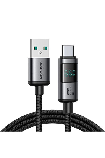 Joyroom Cablu S-A16 Pro Prism Series 66W USB-A - USB-C cu afișaj 1,2 m - Negru