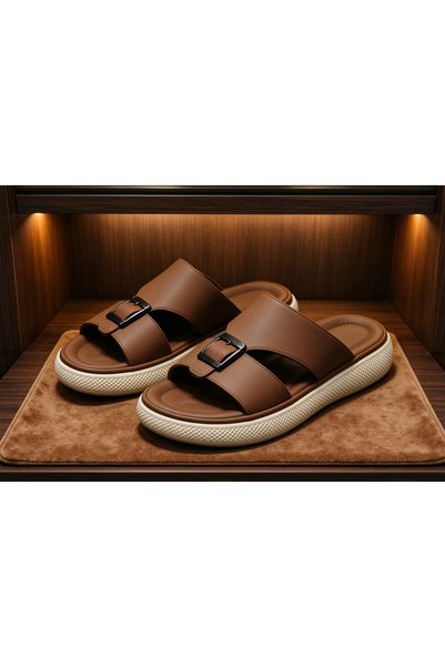 Huanhuan Shoe صنادل رجالية جلدية عالية الجودة للأنشطة الخارجية، مجوفة وقابلة ...