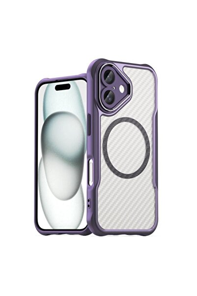 Hurtel Husă de silicon MagSafe din seria Leading pentru iPhone 16 Plus - Mov