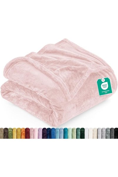 Utopia Bedding Fleece Blanket Throw Size Burgundy 300GSM Luxury Blanket for C...
