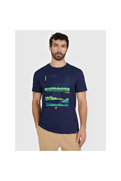 4F Tricou bărbătesc imprimat, croială normală 4FRAW25TTSHM3378-31S