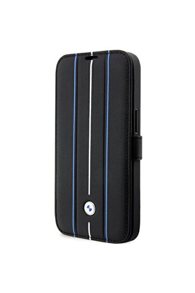 BMW Husă BMBKP14L22RVSK iPhone 14 Pro 6.1 " negru/negru tip carte Piele cu li...