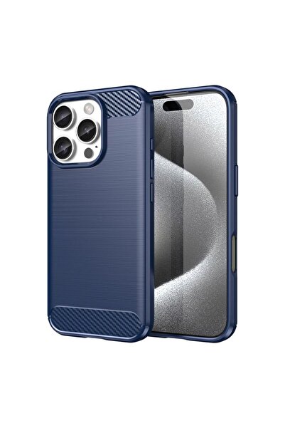 Hurtel Carcasă din carbon pentru iPhone 16 Pro - Albastru