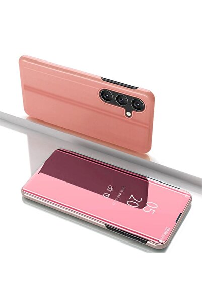 Hurtel Husă Clear View pentru Samsung Galaxy S25+ cu clapetă - Roz