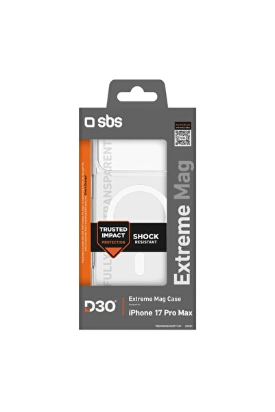 SBS Husă Extreme Mag cu Tehnologie D3O pentru iPhone 17 Pro Max - Transparentă
