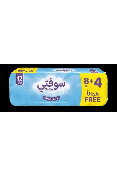 Softy لفة ورق تواليت من طبقتين، عبوة تحتوي على 12 × 200 ورقة