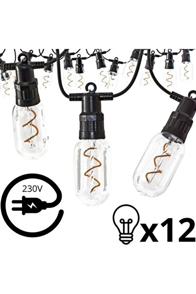 SASKA GARDEN Ghirlandă luminoasă de exterior pentru petreceri, 12 spirale, 12...