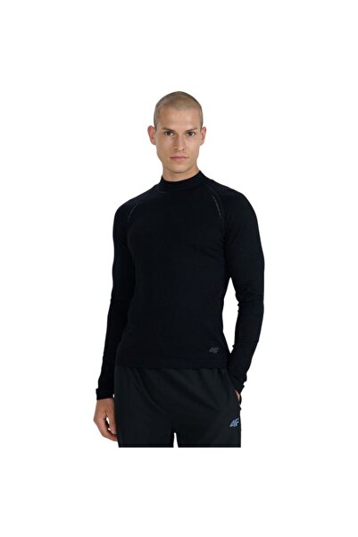 4F Tricou bărbătesc cu mânecă lungă M417 negru intens 4FWAW25TFLOM417 20S