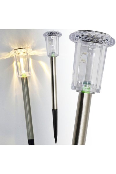 SASKA GARDEN LAMPĂ SOLARĂ CRISTAL INOX 5.5x33CM