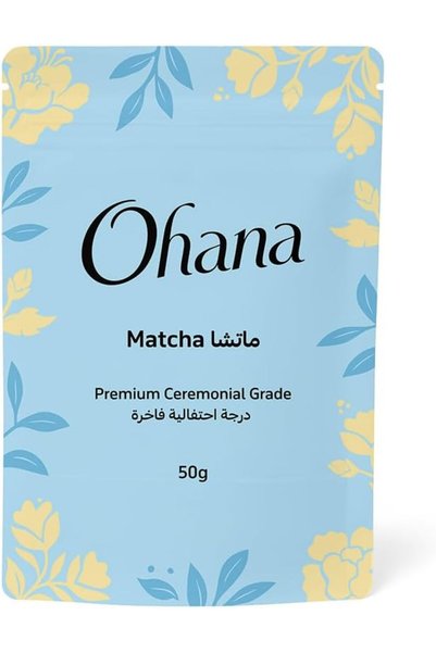 OHANA مسحوق شاي الماتشا الأخضر الفاخر للاحتفالات 50 جرام