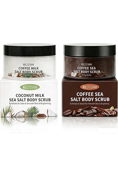 Yelajoy 2-Pack Natural Body Scrub Set (500g Total), Coffee & Coconut Milk Scr...