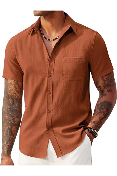 COOFANDY Mens Button Down Shirts Lightweight Breathable Short Sleeve Shirt Su...