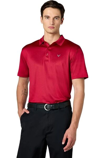 Callaway mens Fine Line Stripe Short Sleeve Golf Polo Shirt Polo Shirt (pack ...