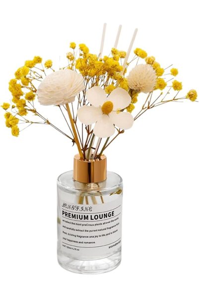 GENERAL مجموعة معطر جو فلورييل/خشب الصندل/150 مل/مع زهور محفوظة وزيت عطري