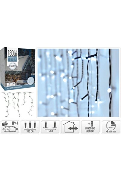 Koopman LUMINI DE CRĂCIUN PENTRU BRAD, PERDEA LUMINOSĂ DE EXTERIOR, 180 LED-U...