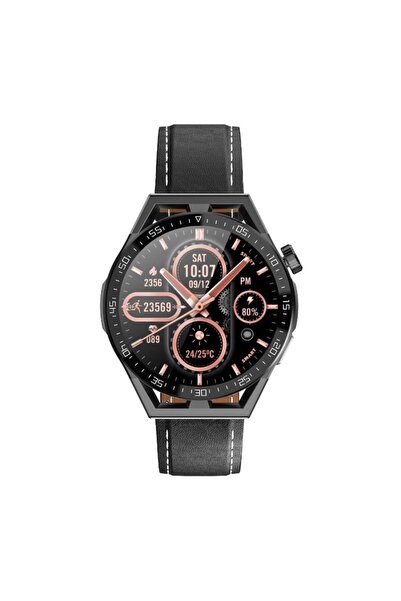 Rubicon Smartwatch negru RNCE88-1 - Curea de silicon neagră + Curea de piele ...