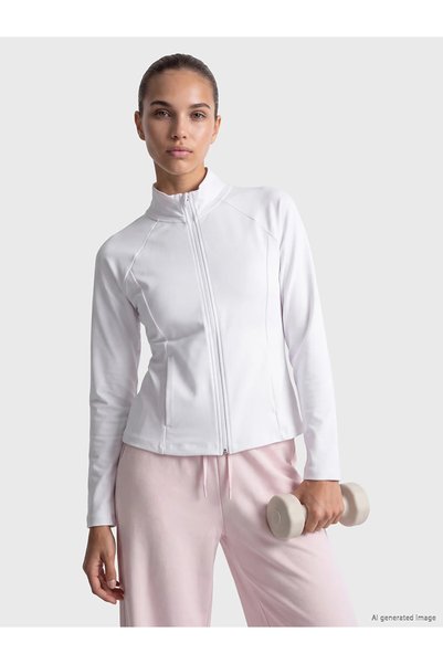 LC Waikiki Koor Sport Mock Neck Women's Zippered Sweatshirt with Snap-On Fingers