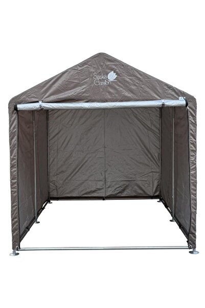 SASKA Pavilion de grădină tip garaj 1.57x2.19x1.7M Gri