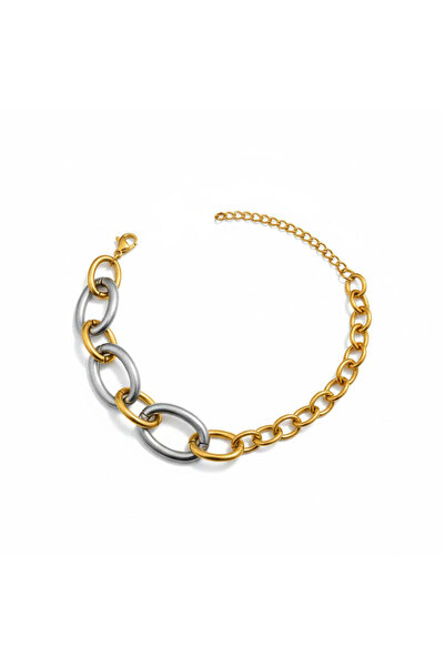 MOMOCA Βραχιόλι Ατσάλι Δίχρωμη Αλυσίδα Stainless Steel Two Tone Link Bracelet