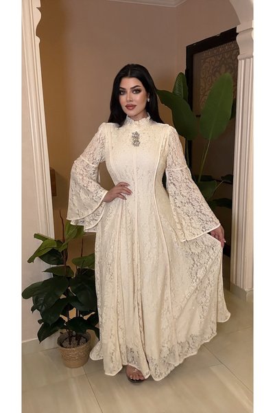 Generic Brand فستان ناعم دانتيل ملكي