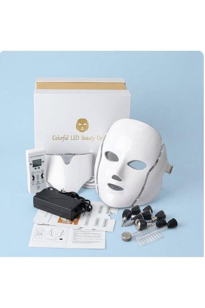 Generic Brand 7-Color LED Facial Beauty Mask with Controller & Adjustable Lig...