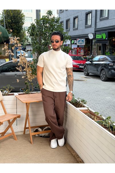 manch collection Yarım Balıkçı Kalıp DoubleFace Kumaş Tshirt