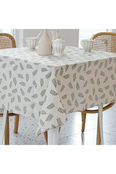 GENERAL Pastoral Rectangle Tablecloth - 60 x 102 Inch - Linen Fabric Table Cl...