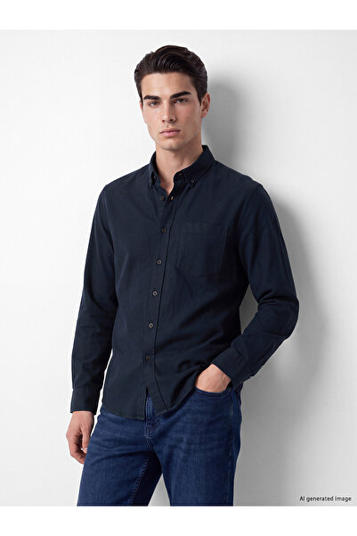 LC Waikiki Lcwaikiki Classic Navy Blue Oxford Plain Standard & Regular Men's ...