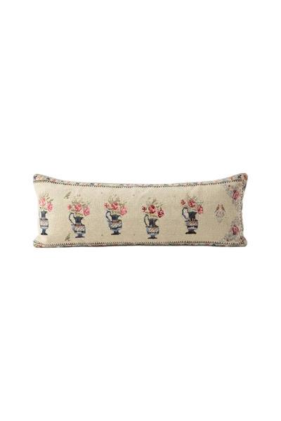Kilim Yün Kahverengi El Yapımı Kırlent Kılıfı 45 x 150 cm