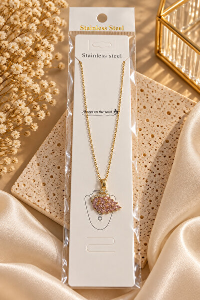 Generic Brand Steel Swan Necklace – Gold Color Sparkling Women's Necklace wit...