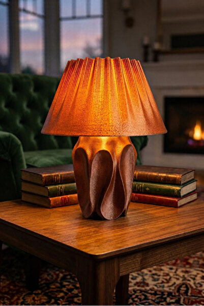 Trinishland AURA COPPER RED Dekoratif Modern Kızıl Bakır Masa Lambası | Gece ...