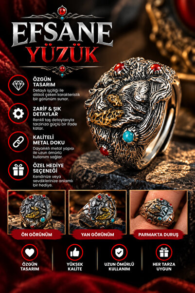 FG KONNİCHİWA Legendary Unisex Ring – Design with Mystic Stone Detail