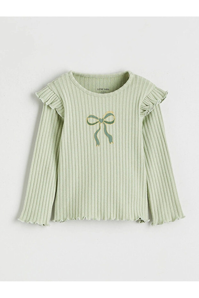 LC Waikiki Crew Neck Ruffled Baby Girl Blouse