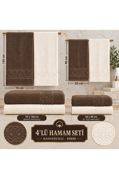 Softtowel's 4-Piece Bath Set 50X90 and 70X140 Cotton Jacquard