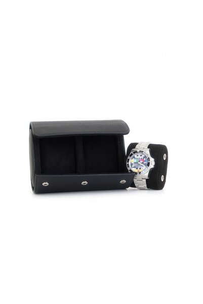 NoSignal Premium 2-Piece Spotted Leather Watch Box Wristwatch Storage and Car...