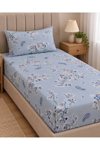 NURLATEX HOME COLLECTİON 2-Piece Economical Single Elastic Sheet Set 100X200 Cm, 2 Sheets + 2 Pillowcases