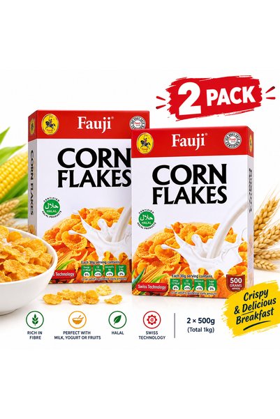 Generic Brand Fauji Corn Flakes – 500g × 2 Bundle 🥣🌽