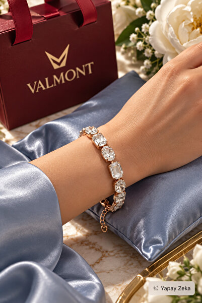 Valmont Stone Detailed Women's Bracelet – Stylish and Elegant Design with Bag...
