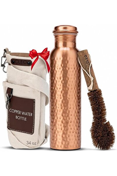 AVANGARDA Cleo Home (32 Oz/950 ml) Handcrafted Hammered- Ayurvedic Copper Wat...