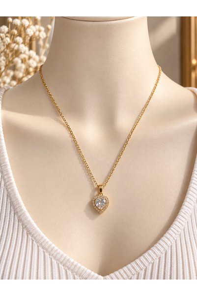 Generic Brand Elegant Women's Necklace with Heart Figure – Gold