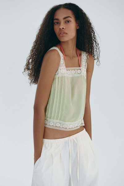 H&M Bubble-hem tie-strap top